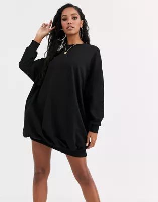 ASOS DESIGN oversized sweat dress in black | ASOS US