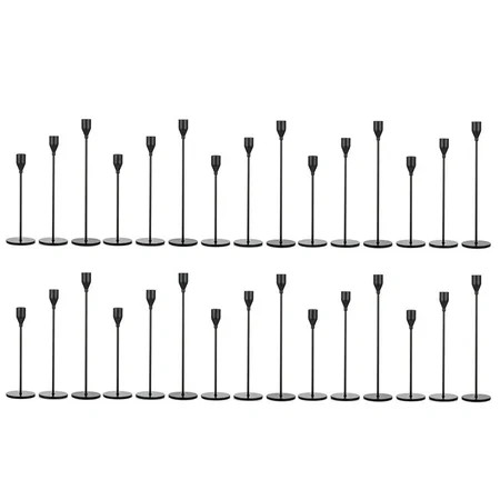 Nuptio Taper Candle Holders for Tapered Candles, 10 Set(30 Pcs) Slender Black Candlestick Holders fo | Walmart (US)