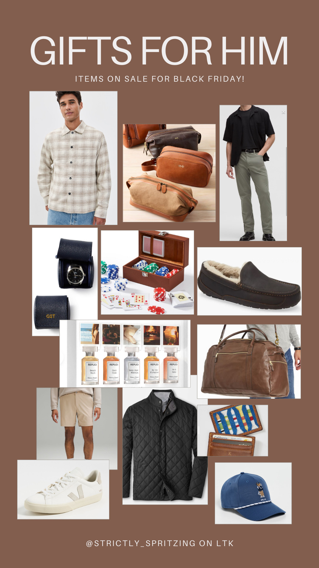 Gifts for him!👏🏼 Most of these items are on sale this weekend for Black Friday! Everything on this list is something my brother has and loves/something on his list  

 

#LTKCyberWeek #LTKHoliday #LTKGiftGuide