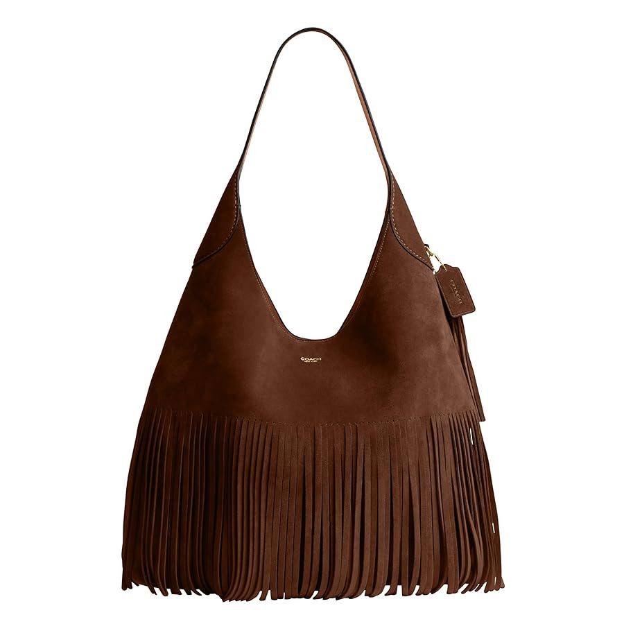 Coach Brooklyn Shoulder Bag 39 with Fringe, B4/Warm Brown | Amazon (US)