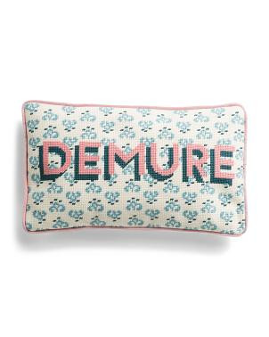 9x15 Demure Needlepoint Pillow | TJ Maxx