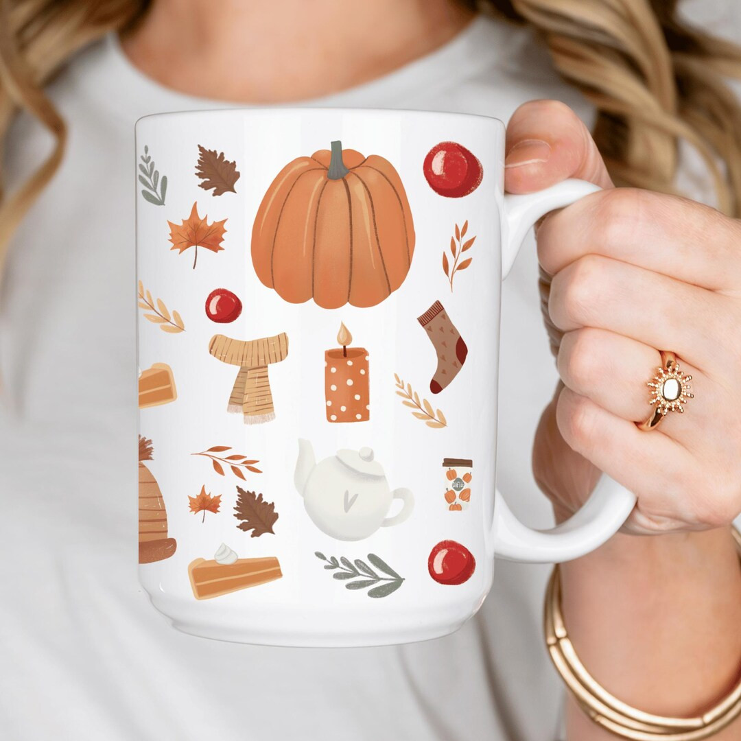 Fall Mug, Fall Coffee Mugs, Coffee Mugs for Fall Season, Funny Autumn Coffee Mug, Cute Fall 15 Oz... | Etsy (US)