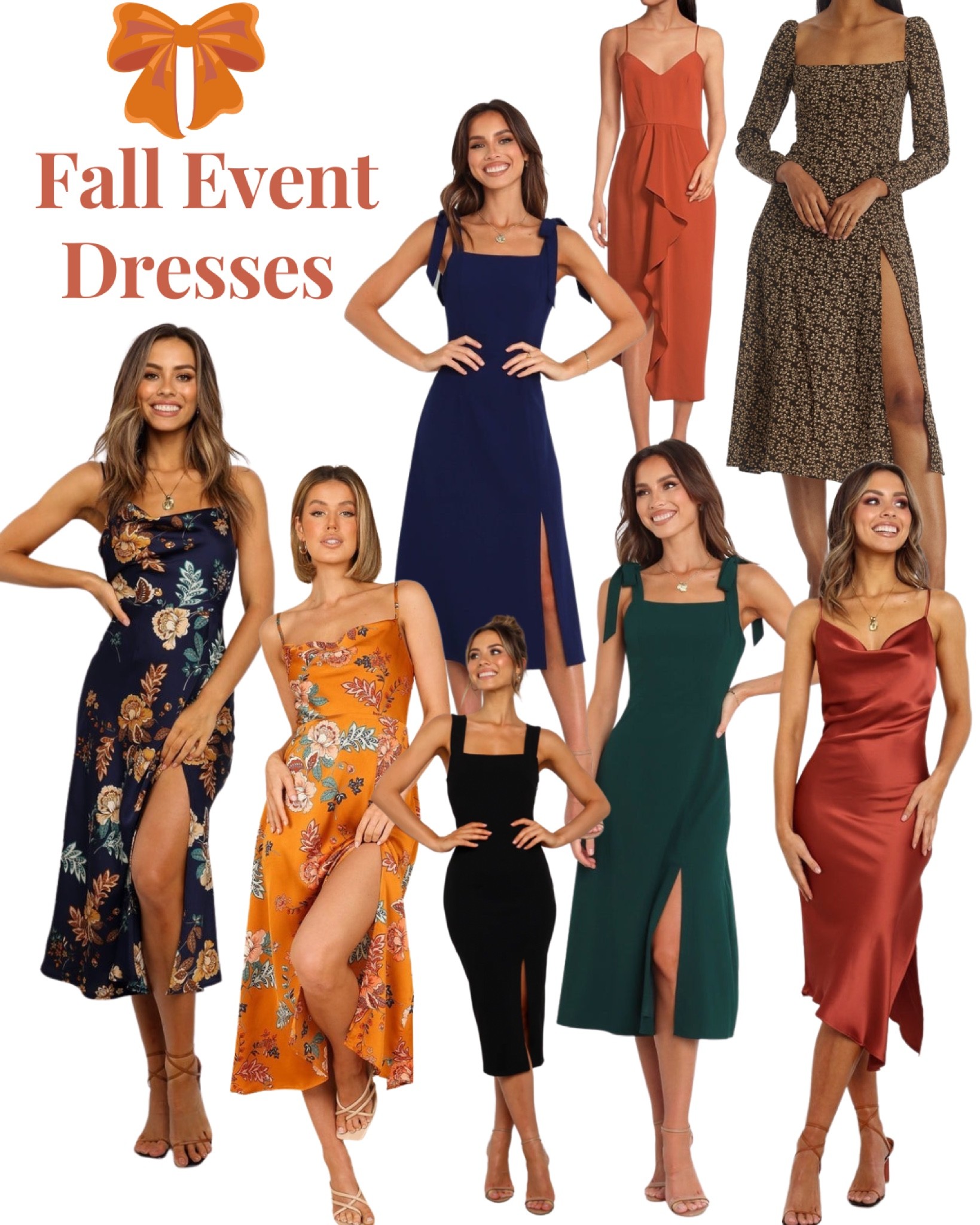 Fall event dresses for all of your wedding, banquet, and gala needs! Loving the rust, orange, and jewel tone looks 😍🍂 #fallweddingoutfit #fallweddingdress #falldress #weddingguestdress

#LTKwedding #LTKSeasonal #LTKstyletip