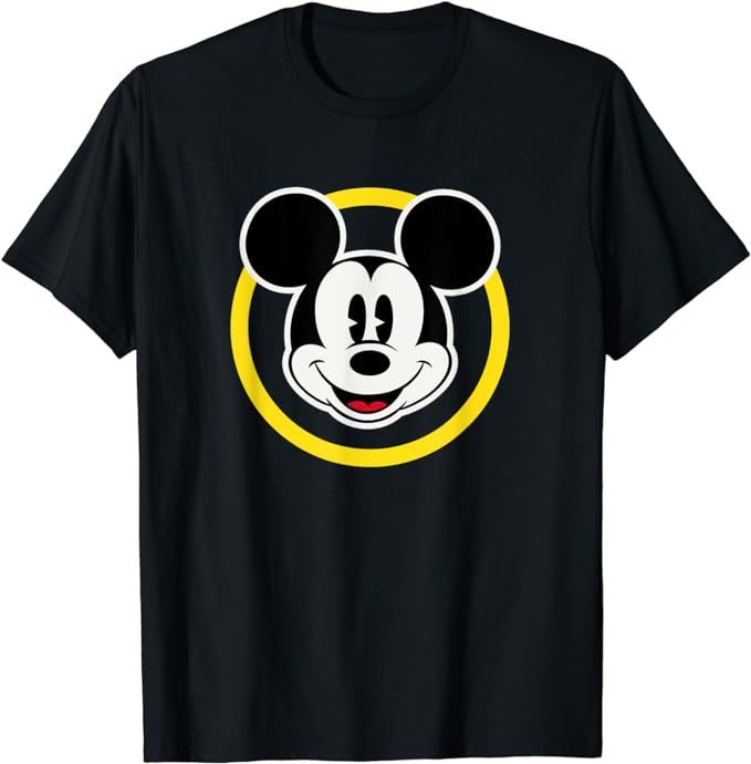 Amazon Essentials Disney Smiling Mickey in Yellow Circle T-Shirt | Amazon (US)