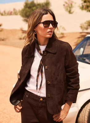Brown Suede Jacket | Mint Velvet