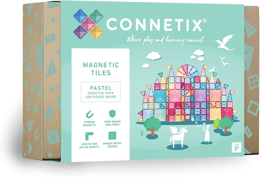 CONNETIX Magnetic Tiles Pastel Creative Pack, 120 Pieces | Amazon (US)