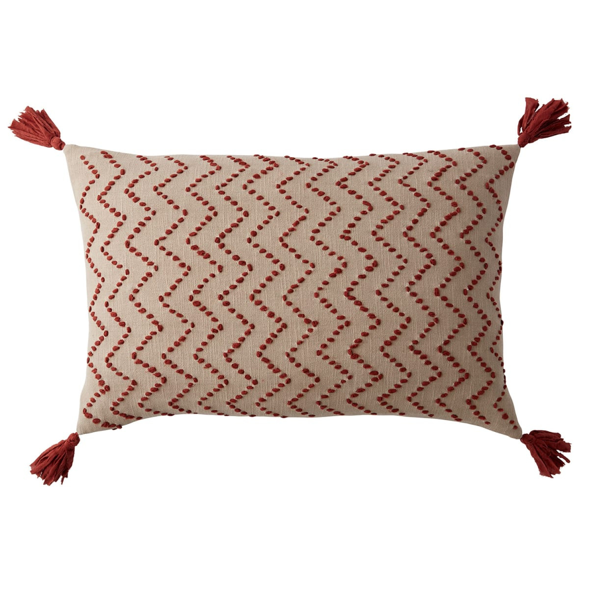 Red Multicolored Chevron Embroidered Pillow Cover | The Company Store