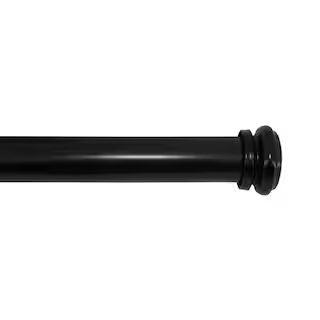 36 in. - 72 in. Mix and Match Telescoping 1 in. Single Curtain Rod in Matte Black | The Home Depot