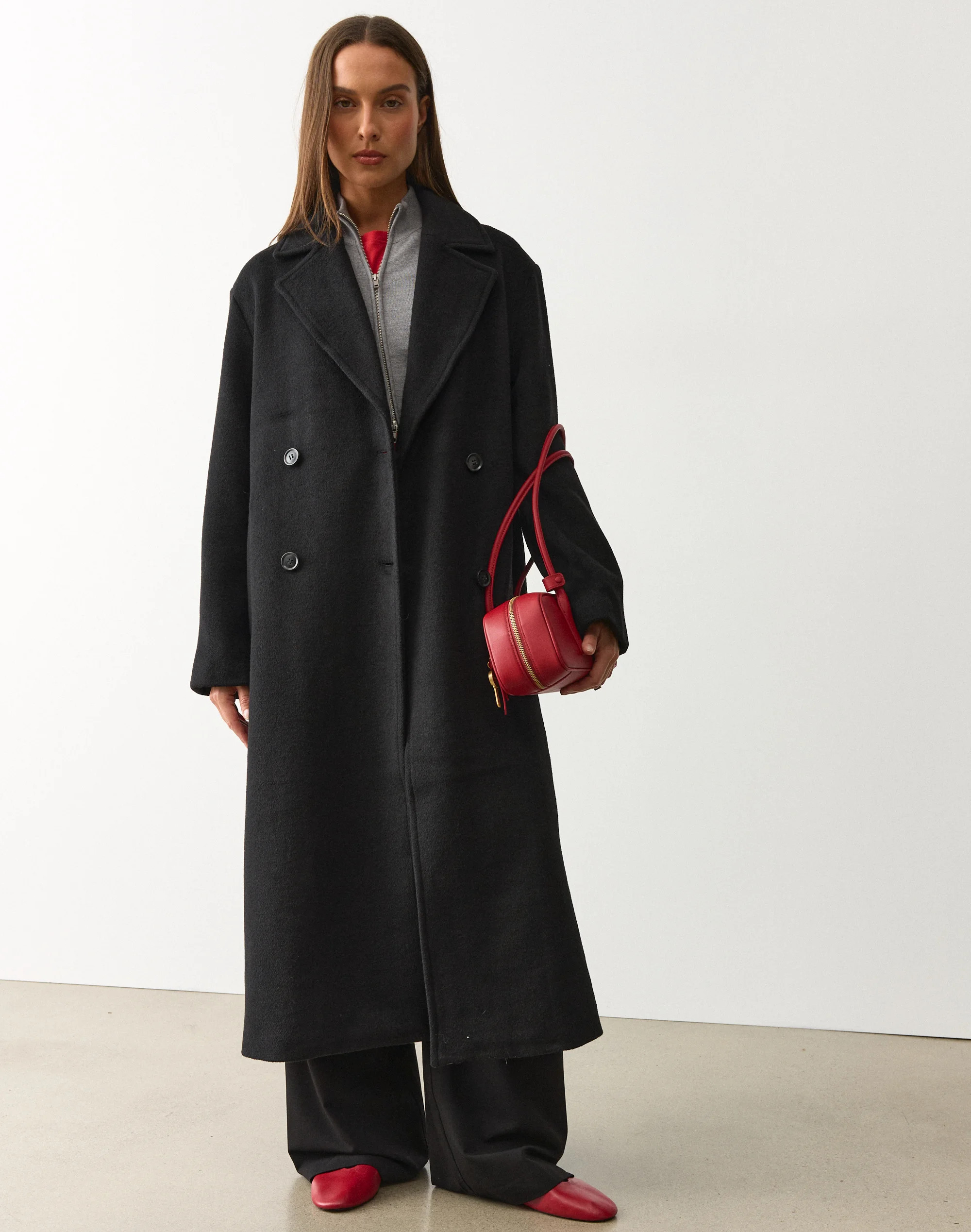 Wool Blend Double Breasted Coat | Glassons (Australia)