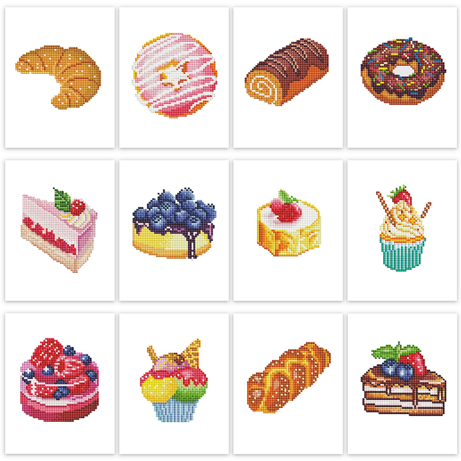 PeakLuv 12 Pcs Small Diamond Art Kits, Cake Mini Diamond Painting Kits for Adults Beginners, 5D D... | Amazon (US)