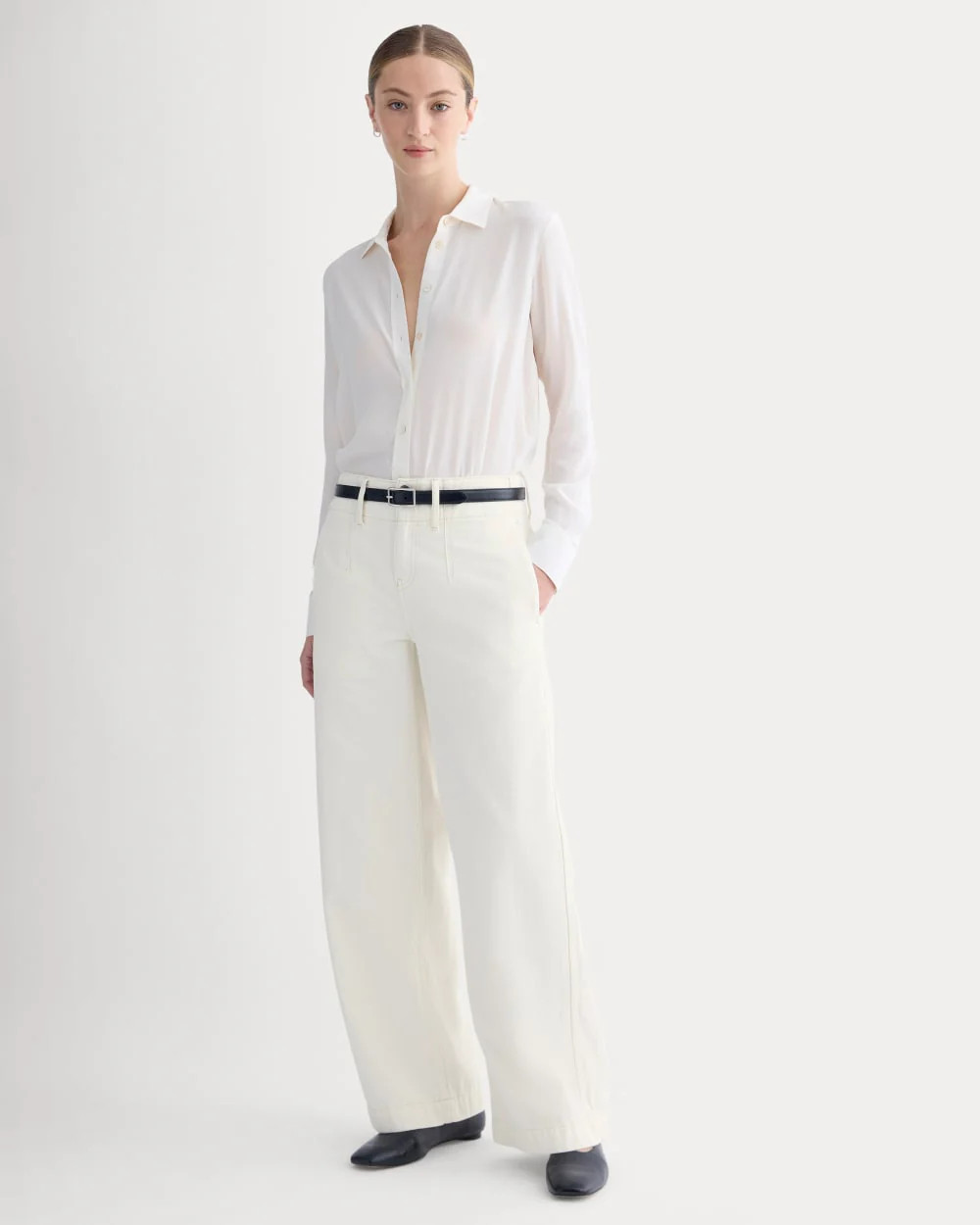 The Mid-Rise Trouser Jean | Ecru | Everlane