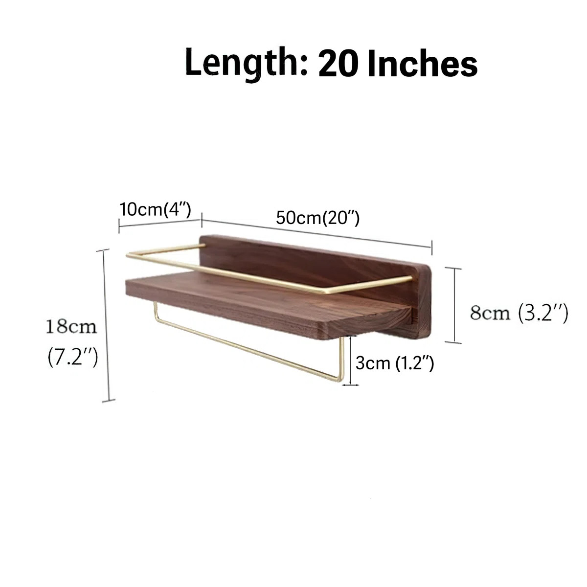 Dandre Modern Brass Wooden Shelf | Wayfair North America