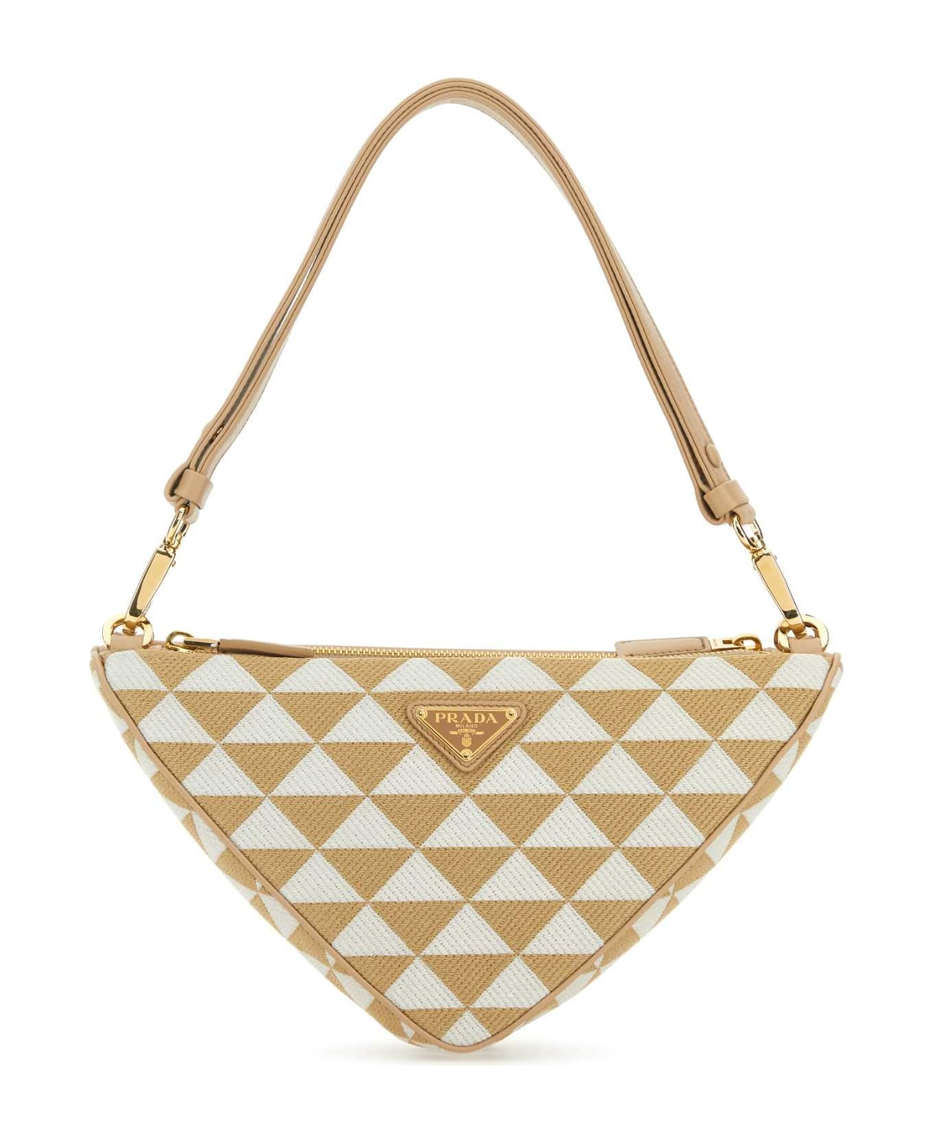 Multicolor Leather And Fabric Triangle Double Shou | Italist.com US