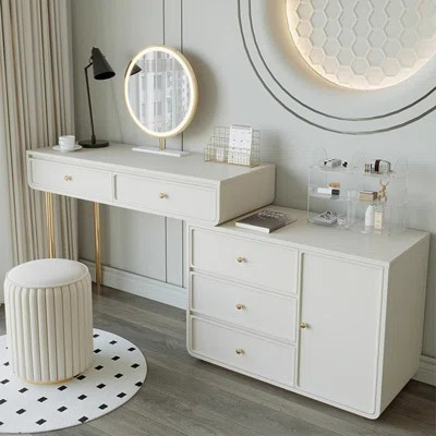 Makeup Vanity with Light mirror,5 drawers,Power Outlet | Wayfair North America