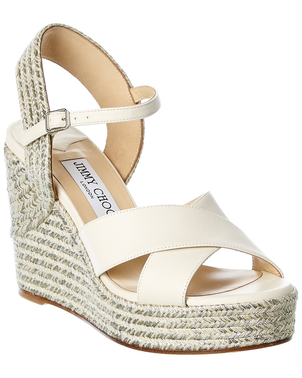 Jimmy Choo Dellena 100 Leather Wedge Sandal | Gilt & Gilt City