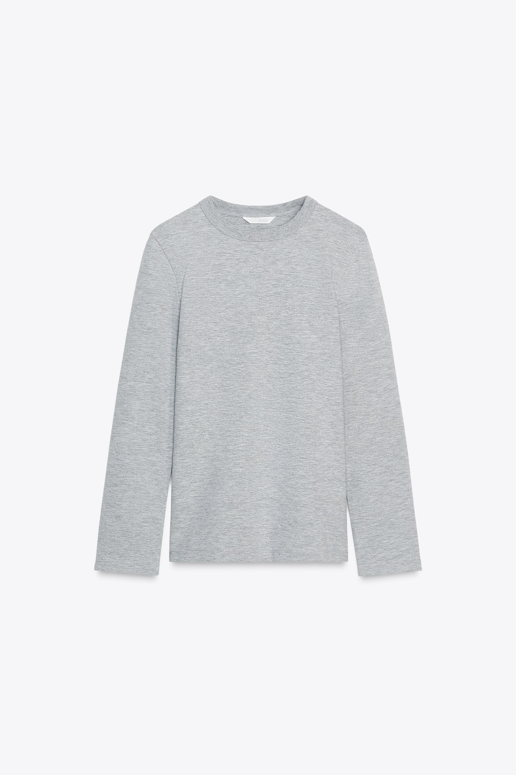 INTERLOCK LONG SLEEVE T-SHIRT | Zara UK