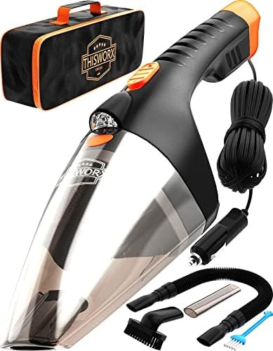 ThisWorx Car Vacuum Cleaner - LED Light, Portable, High Power Handheld Vacuums w/ 3 Attachments, ... | Amazon (US)