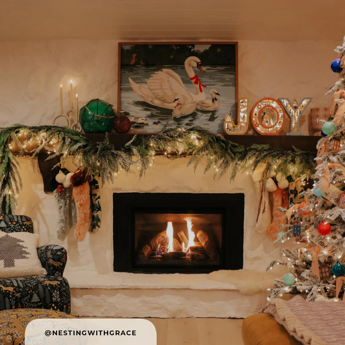 Swans A Swimming Paint By Number | Canvas | Lindsay Letters, LLC