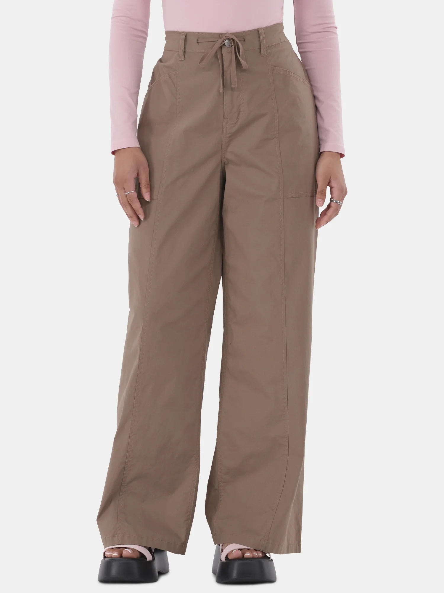 No Boundaries Wide Leg Drawstring Pants, 31” Inseam, Women’s and Women’s Plus | Walmart (US)