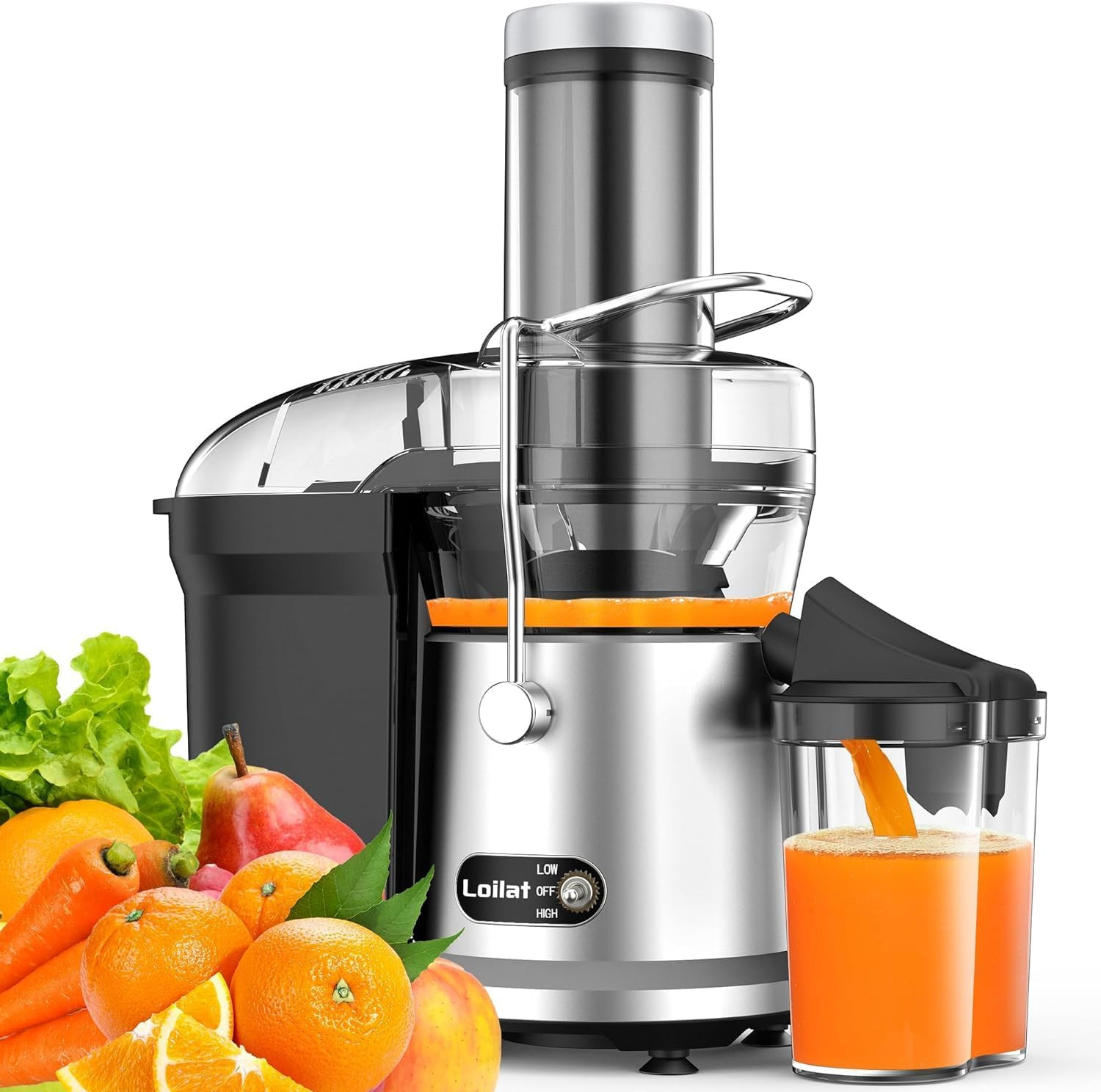 Juicer Machine, 1200W Juicer with 3" Feed Chute for Whole Fruits and Veg, Dual Speeds Centrifugal... | Amazon (US)