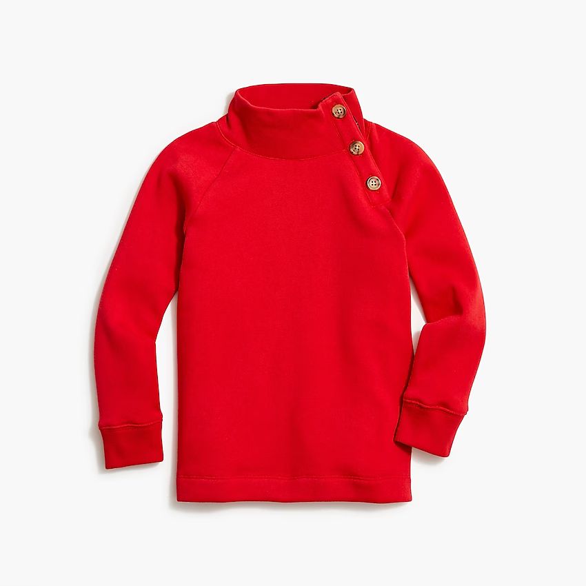 Girls' button-collar sweatshirt with tartan trim | J.Crew Factory