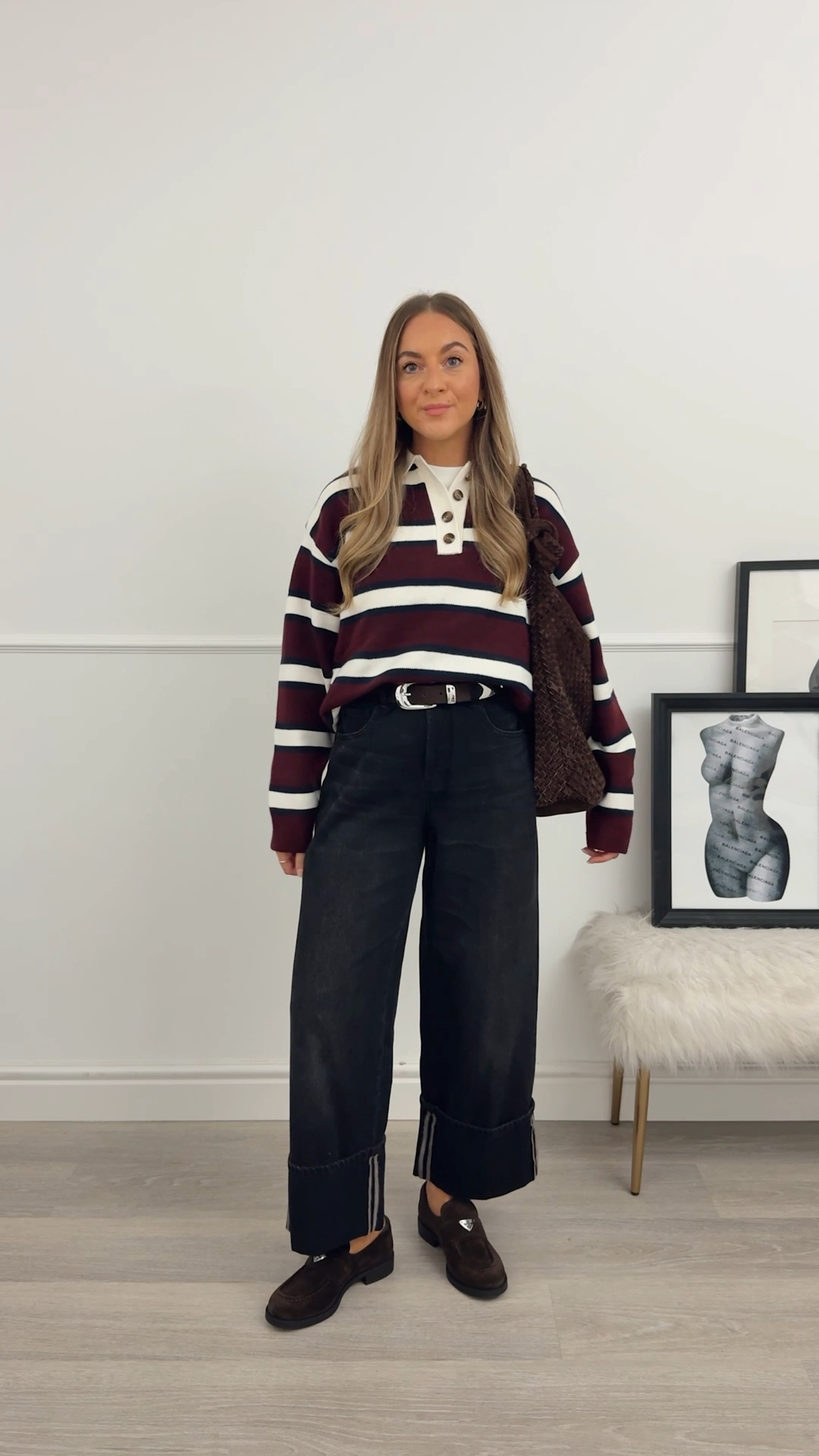 Jumper: I sized up to a small
Jeans: 6 (these run big!)



Autumn OOTD with a knitted polo jumper, wide leg jeans and brown suede loafers.

#LTKautumn #LTKshoes #LTKstyletip