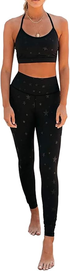 Sidefeel Women Leopard Print Workout Set Outfit High Waist Bike Shorts with Yoga Sport Bra Gym Cl... | Amazon (US)