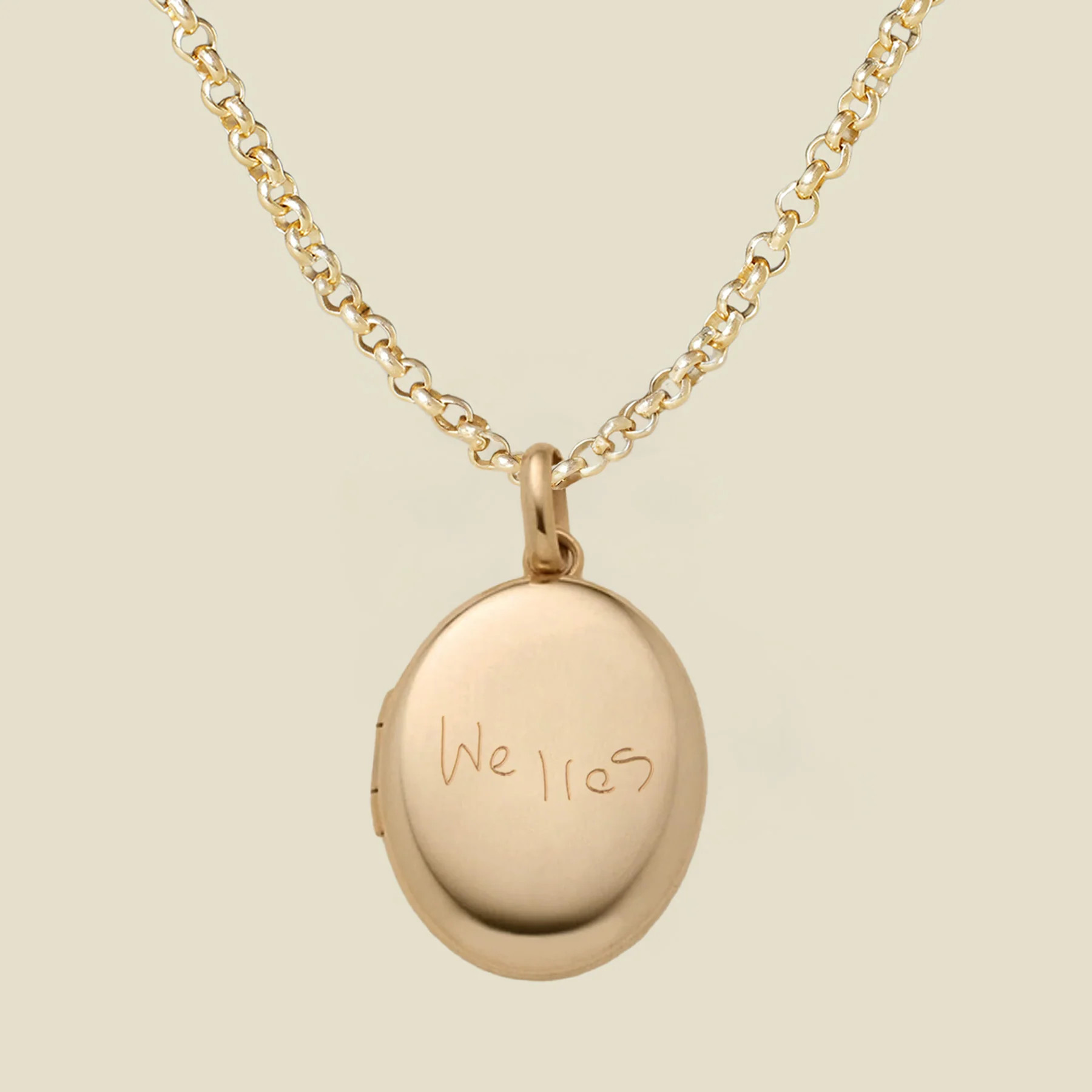 Handwriting Collection | Personalized Engraved Locket Necklace | Made By Mary | Made By Mary | Made By Mary