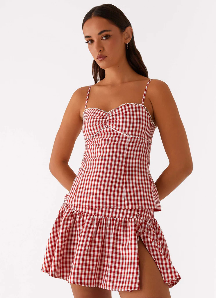Bellamy Mini Skirt - Red Gingham | Peppermayo (Global)