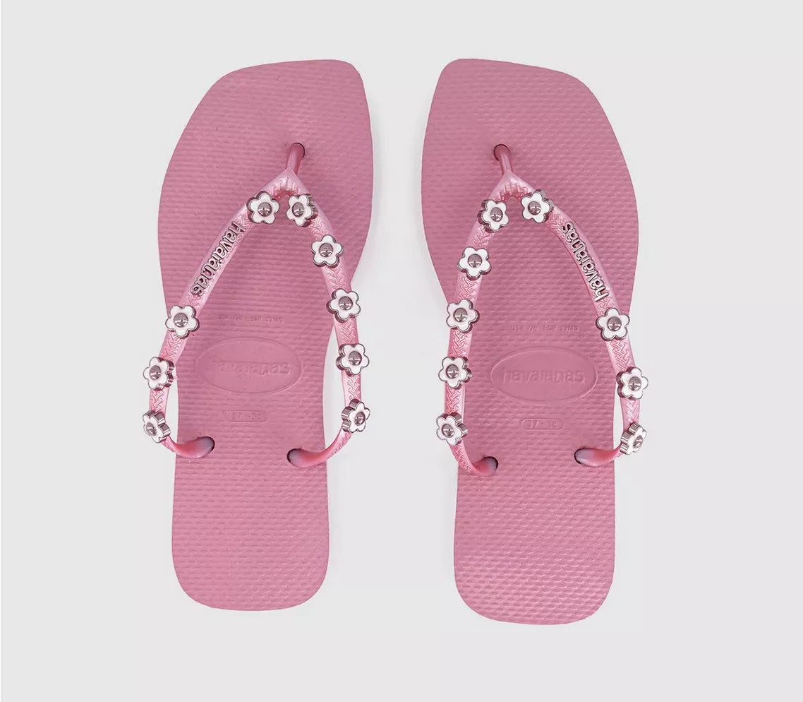 Havaianas Slim Square Stylish Flip Flops Rose Chiffon - Women’s Sandals | Office Shoes (UK)
