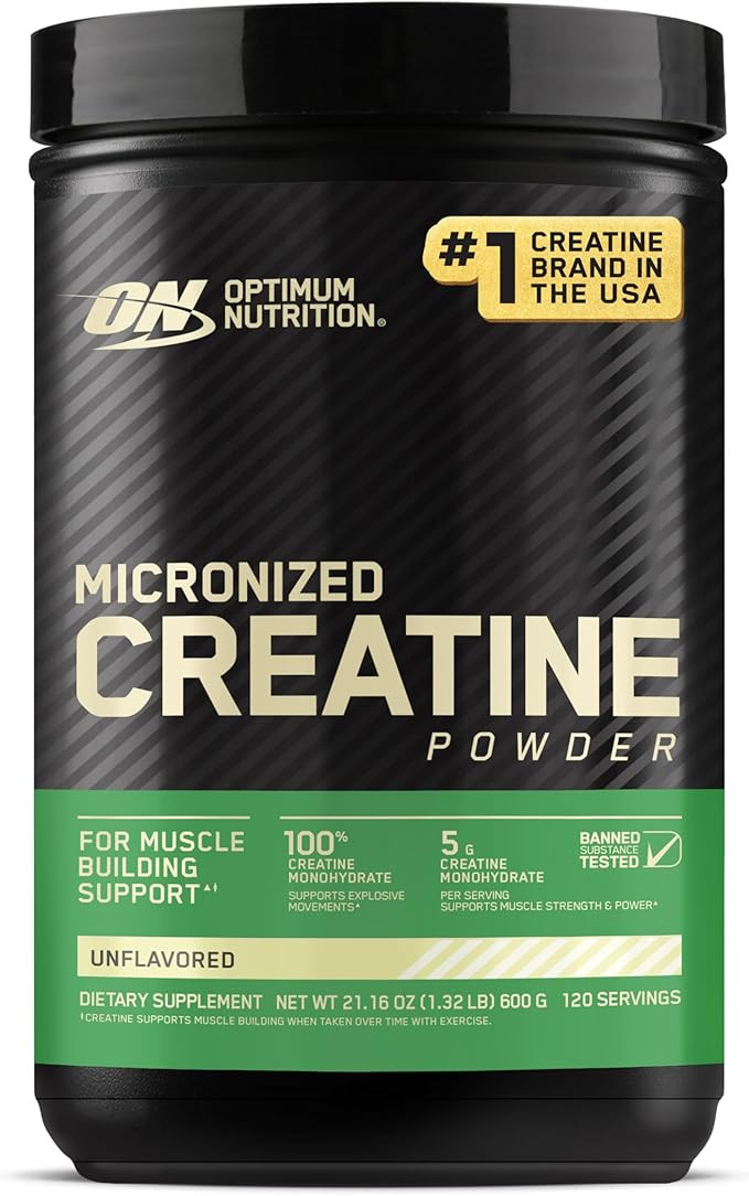 Optimum Nutrition Micronized Creatine Monohydrate Powder, Unflavored, 120 Servings, 600 Grams (Pa... | Amazon (US)