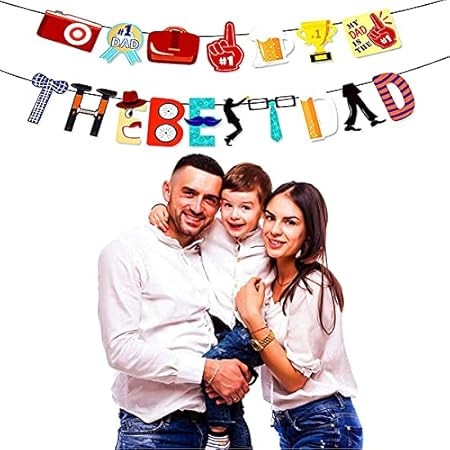 Fathers Day Decorations Happy Birthday - Dad Banner The Best Dad Celebration Gift(2 Pieces) (the bes | Amazon (US)