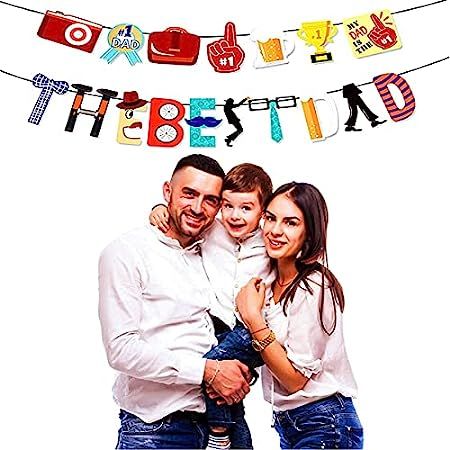 Fathers Day Decorations Happy Birthday - Dad Banner The Best Dad Celebration Gift(2 Pieces) (the bes | Amazon (US)