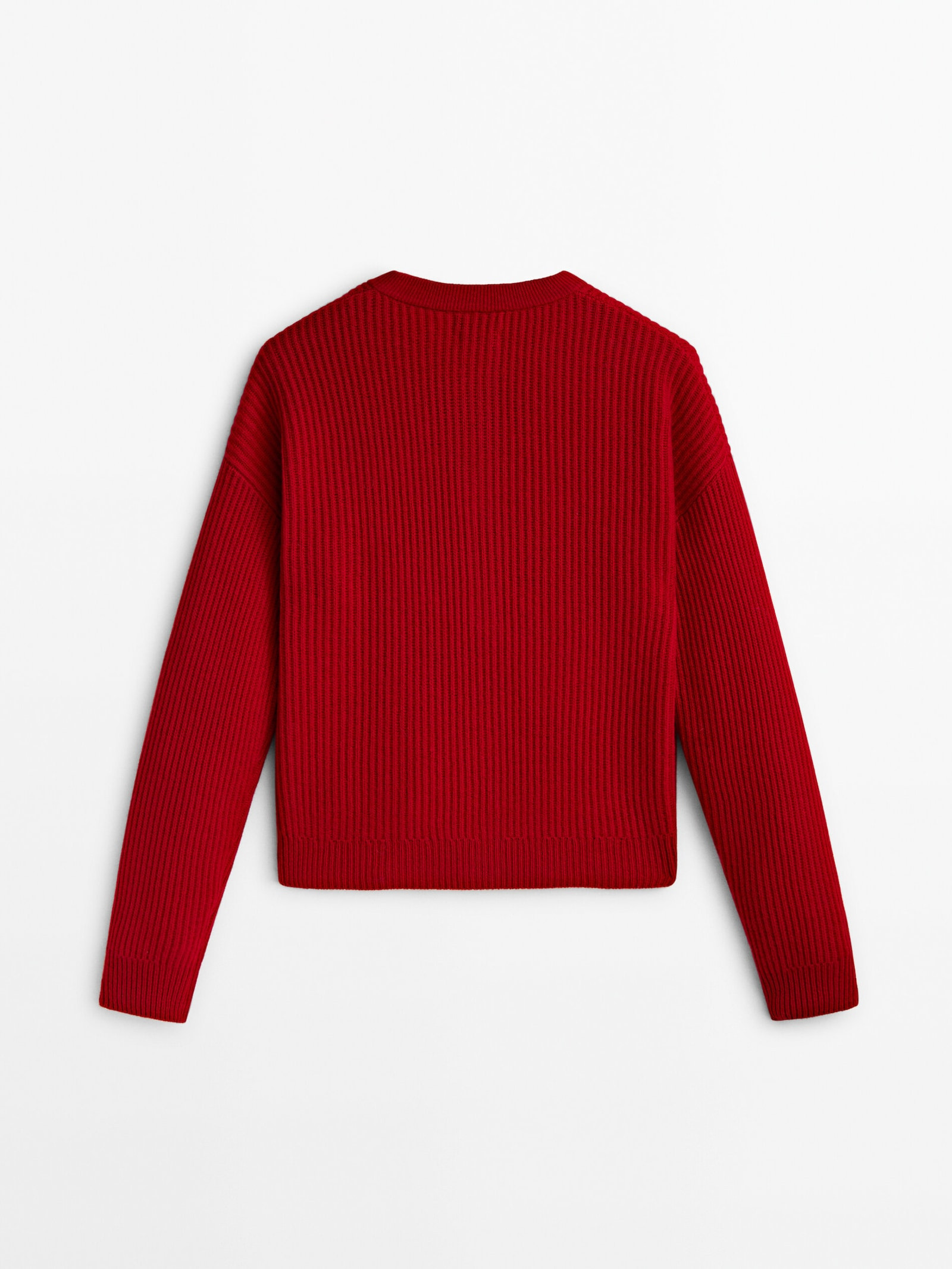 Wool and cashmere blend purl knit cardigan | Massimo Dutti US
