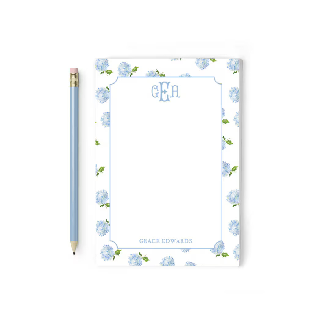 Personalized Notepad | Personalized Notepad | Monogrammed Notepad | Hydrangea Notepad | Gift for ... | Etsy (US)