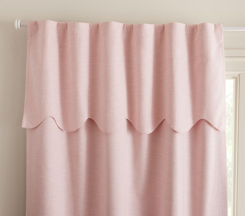 Custom Evelyn Scallop Valance Blackout Curtain, 44x108, Light Pink | Pottery Barn Kids