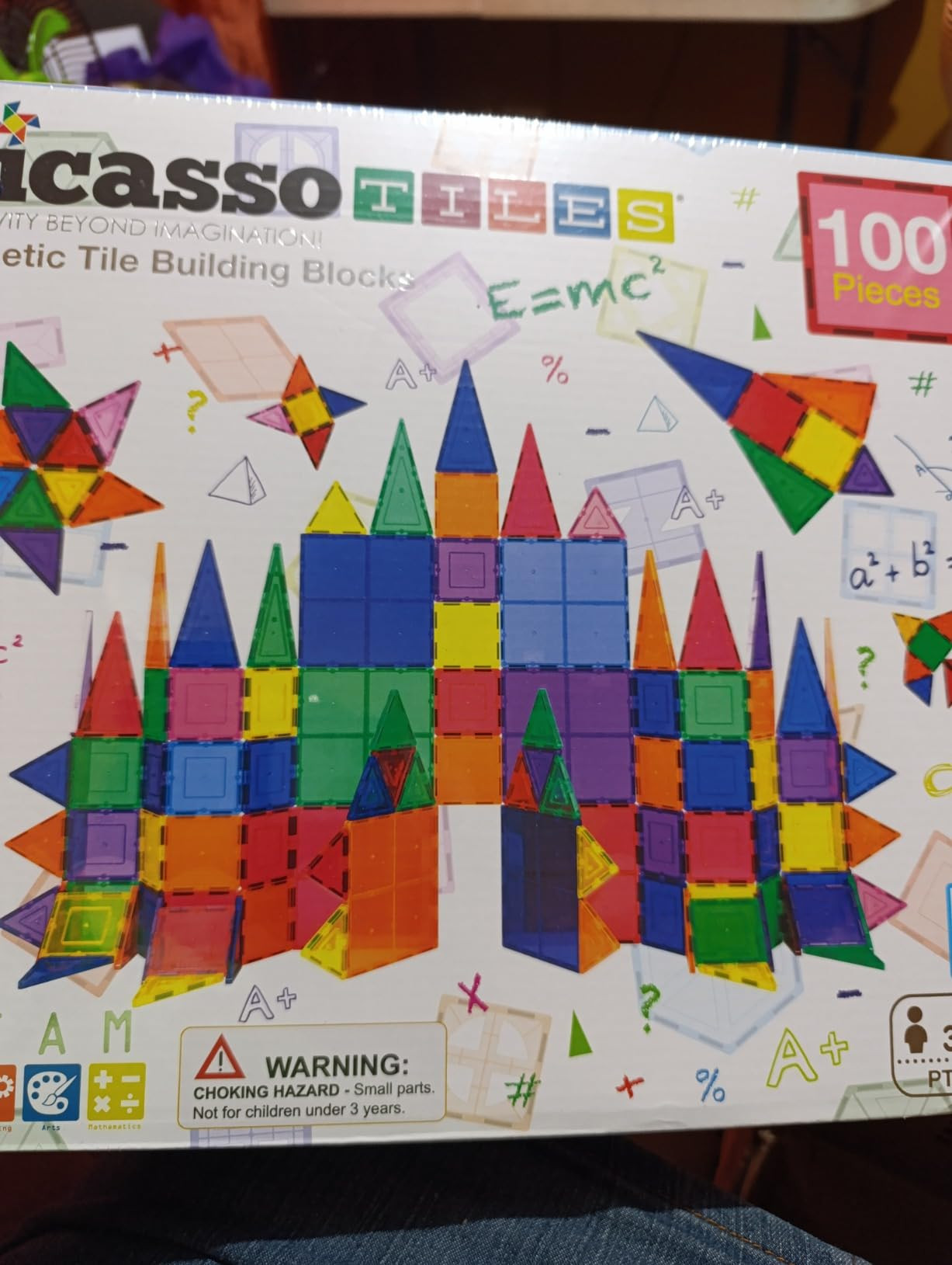 PicassoTiles 100 Piece Set 100pcs Magnet Building Tiles Clear Magnetic 3D Blocks Construction Pla... | Amazon (US)