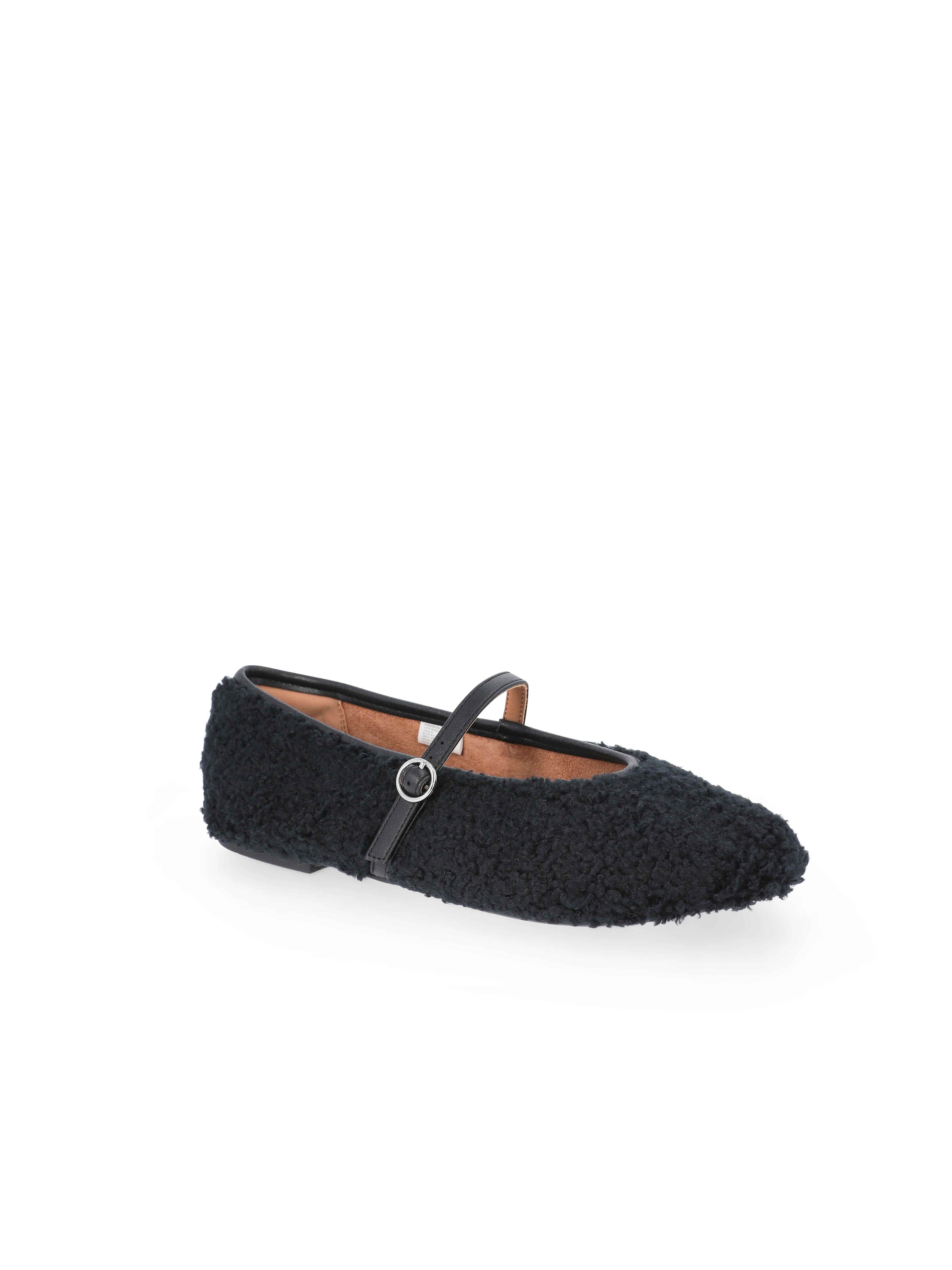 No Boundaries Women's Faux Shearling Mary Jane Flats | Walmart (US)