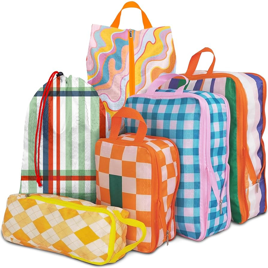 6 Pcs Compression Packing Cubes, Packing Cubes for Travel, Waterproof Luggage Organizer Bags Set,... | Amazon (US)