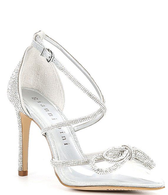 Ezlynn Clear Rhinestone Embellished Bow Pointed Toe Pumps | Dillard's