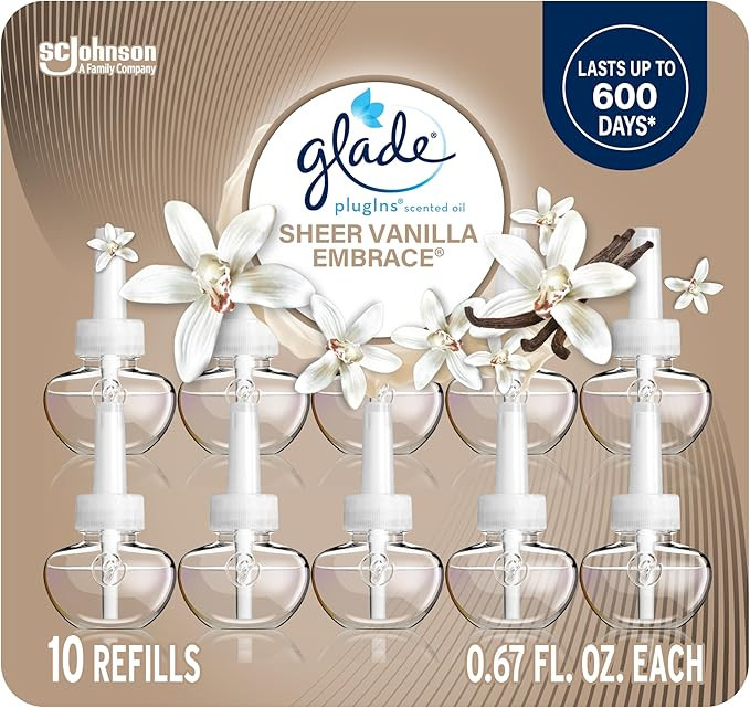 Glade PlugIns Refills Air Freshener, Sheer Vanilla Embrace, Scented and Essential Oils for Home a... | Amazon (US)