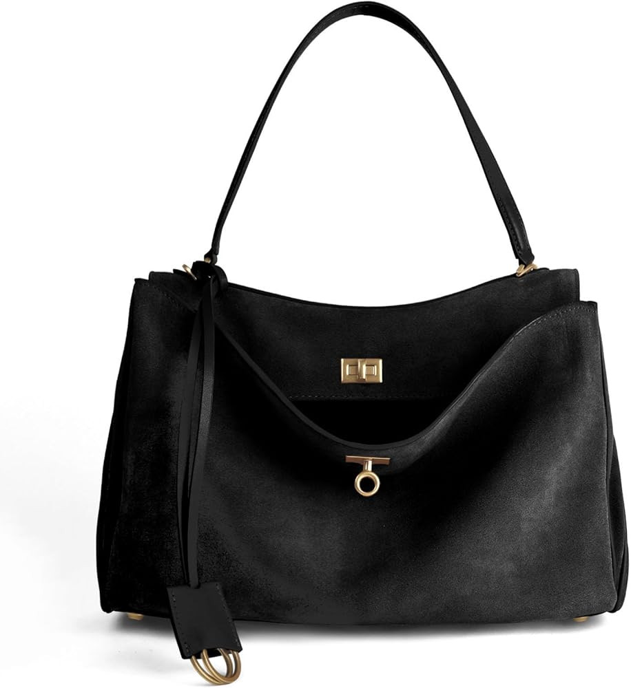 hedexe Genuine Leather Tote Bag for Women: Soft Cowhide Shoulder Handbags for Ladies - Satchel Pu... | Amazon (US)