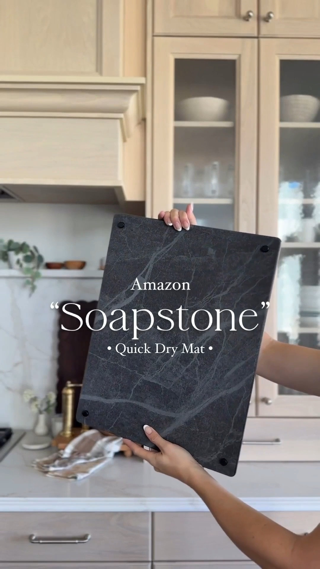 OBSESSED with the look!✨ My quick dry non-toxic natural stone mat from Amazon looks like soapstone in my kitchen. Quick dry mats are a newer trending kitchen find, and I could never find a quick-dry mat I loved until THIS one: Extra large, absorbent, and dries so quickly! Plus, the dramatic dark color and veining makes it look gorgeous on my countertops.

The best (and prettiest) quick dry mat I’ve seen!

#amazonkitchenfinds #kitchenfinds #kitchen #dryingmat #kitchenmusthaves #amazongadgets #amazonhomefinds #aesthetickitchen #prettykitchen #kitchenideas #cleaninginspo #cleaningideas

#LTKmomlife #LTKHome #LTKdayinmylife