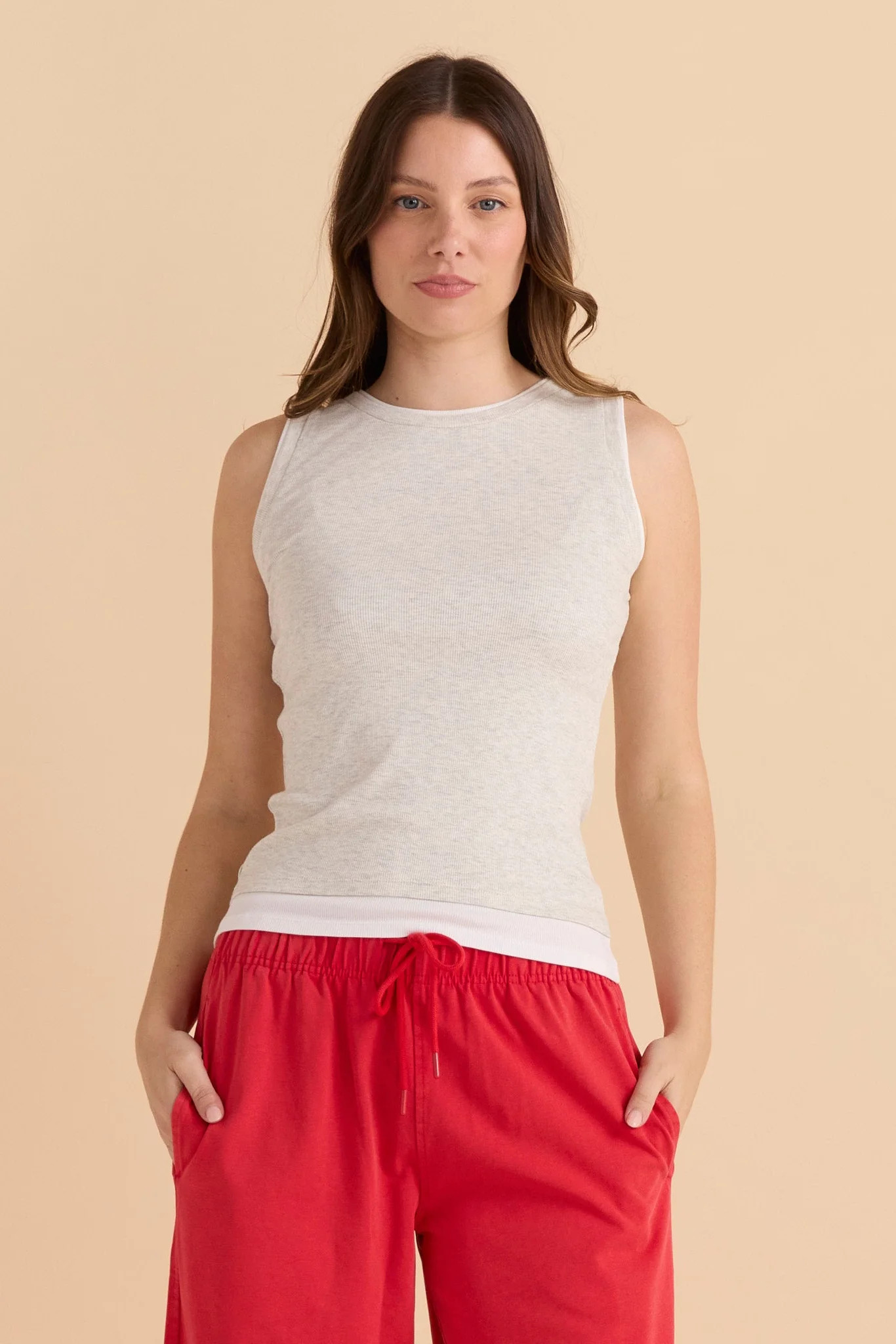Thea Tank Top - Grey Marle | Betty Basics (AU, NZ)