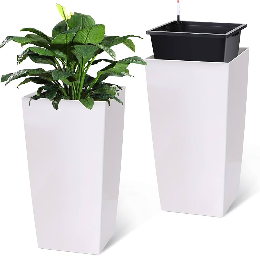 Garvee 30" Tall Planters Set of 2, Outdoor\uff06Indoor Planter Pots | Amazon (US)