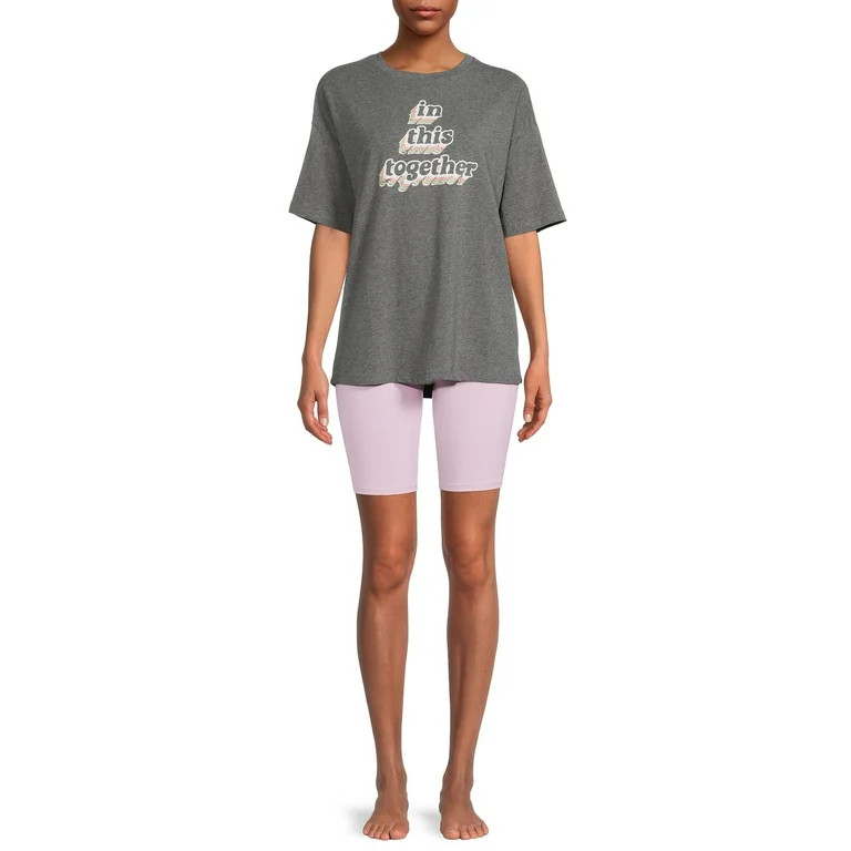 Secret Treasures Women's and Women's Plus T-Shirt and Bike Shorts Set, 2-Piece | Walmart (US)