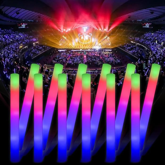 30 Pieces Led Foam Sticks - Flashing Glow Sticks Party Supplies Light Up Baton Wands for Kids, Ra... | Amazon (US)