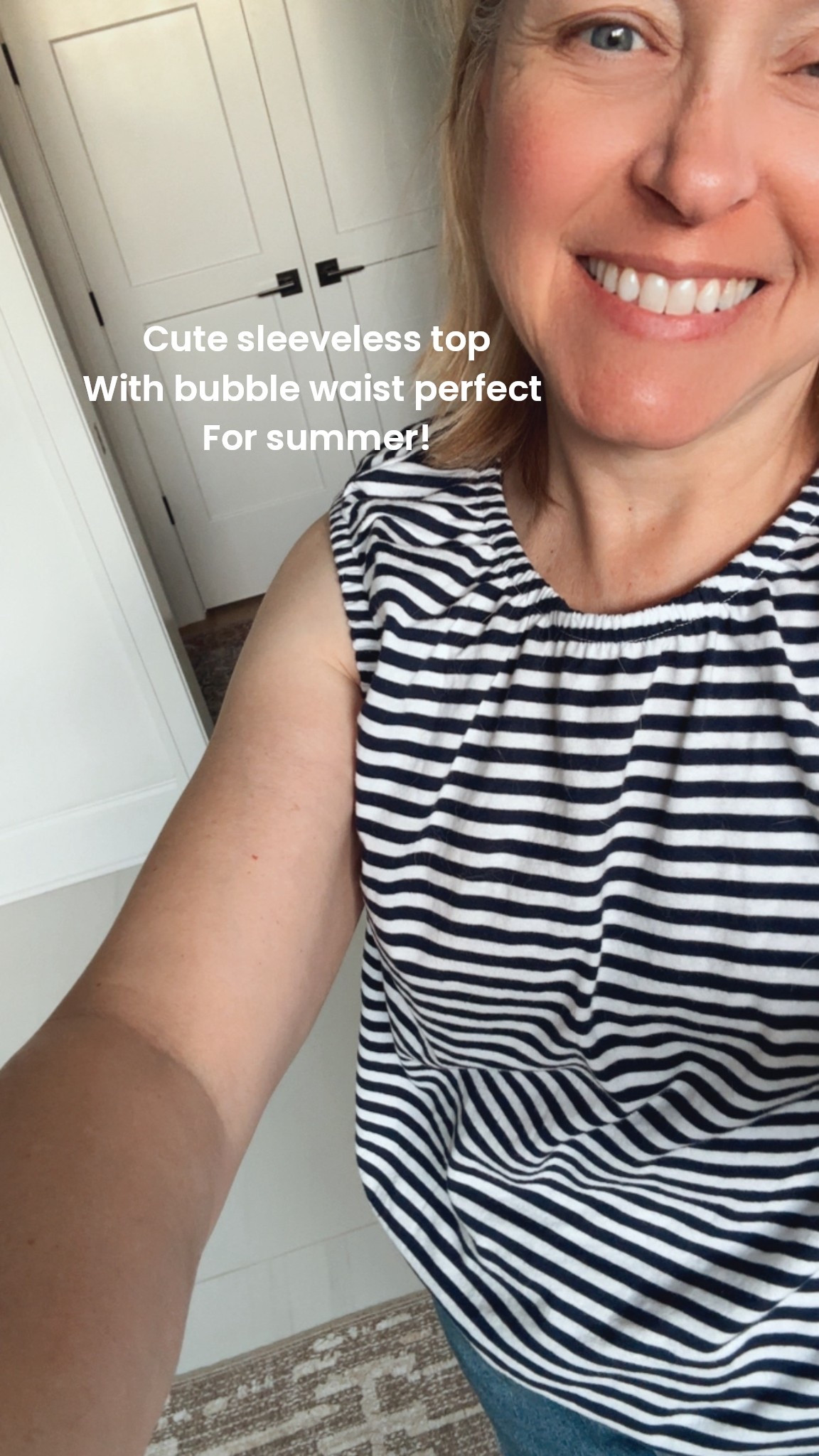 Sleeveless top for summer! This one has an elasticize wait for the perfect bubble look
@Target 

#LTKOver40 #LTKMidsize #LTKootd