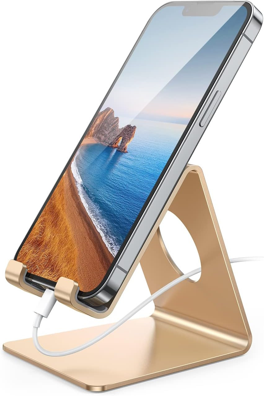 Lamicall Cell Phone Stand, Desk Phone Holder Cradle, Compatible for Phone 13 12 Mini 11 Pro Xs Ma... | Amazon (US)