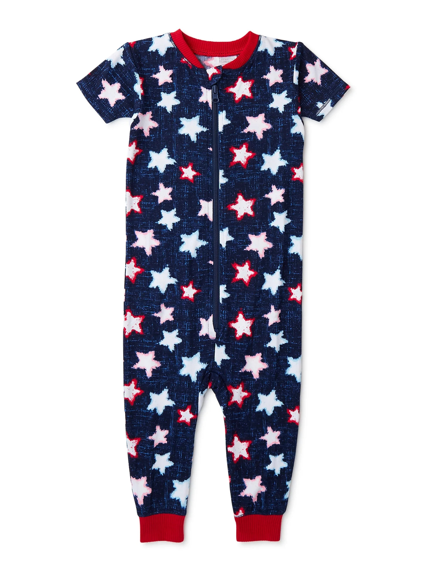 Way to Celebrate Star Spangled Family Sleep PJ Onesie- Infant | Walmart (US)